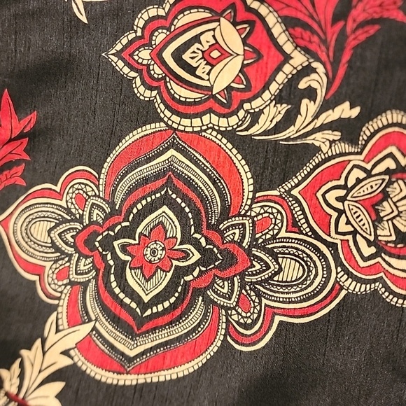 Chicos Black Red Oriental Jacket sz2 - Picture 10 of 10